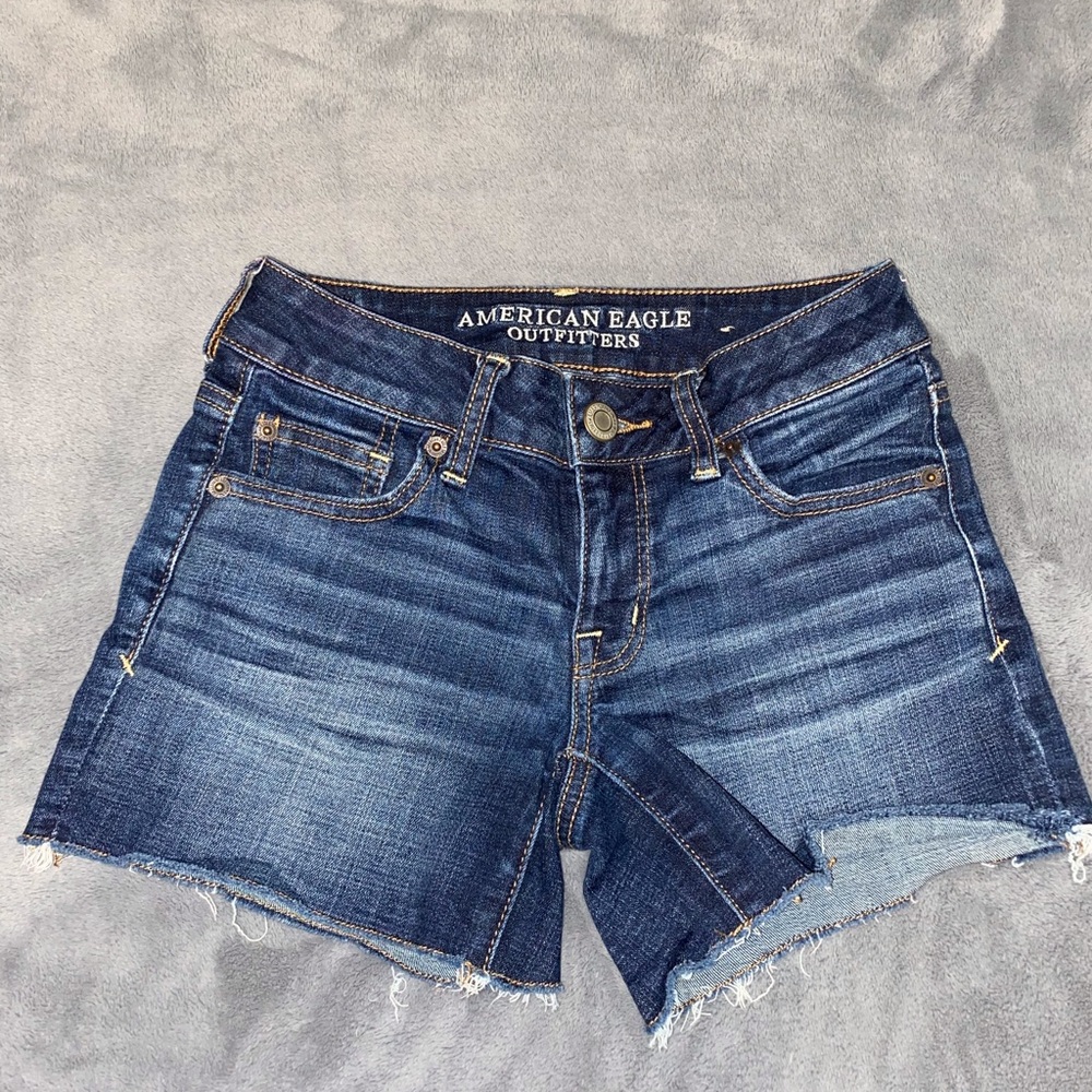 American Eagle Midi rise denim shorts